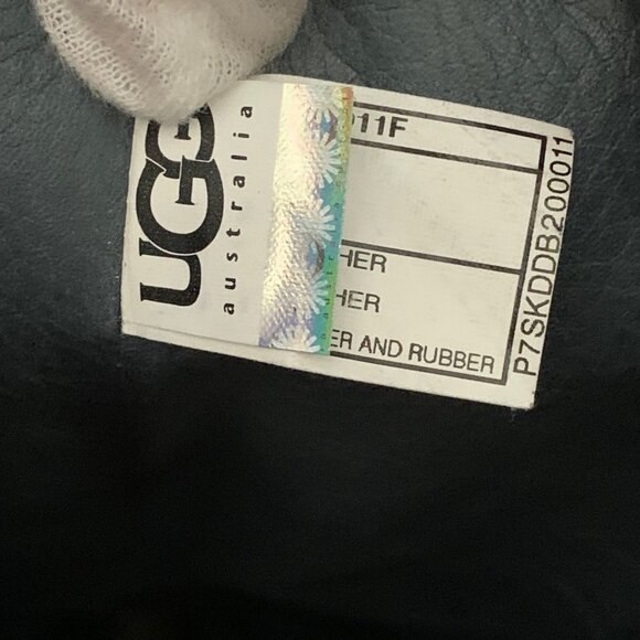 UGG Australia 3184 Women's Black Leather Knee High Side Partial Zip Boots - Picture 11 of 16